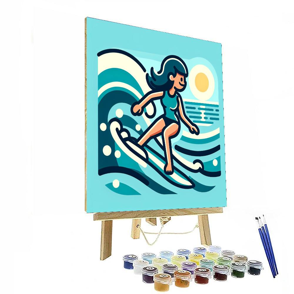 Ocean Wave Surfer Paint By Numbers Art