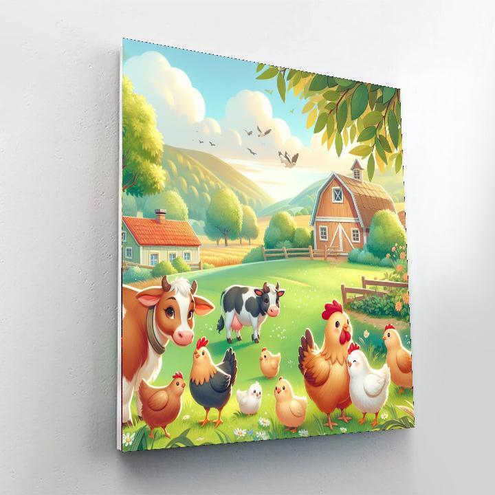 Charming Farmhouse Friends Number Painting