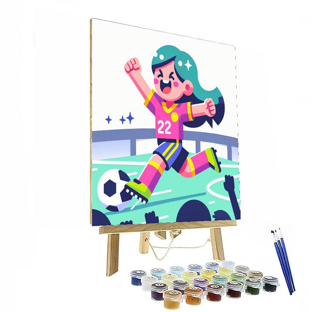 Energetic Football Player Numbered Painting Kits