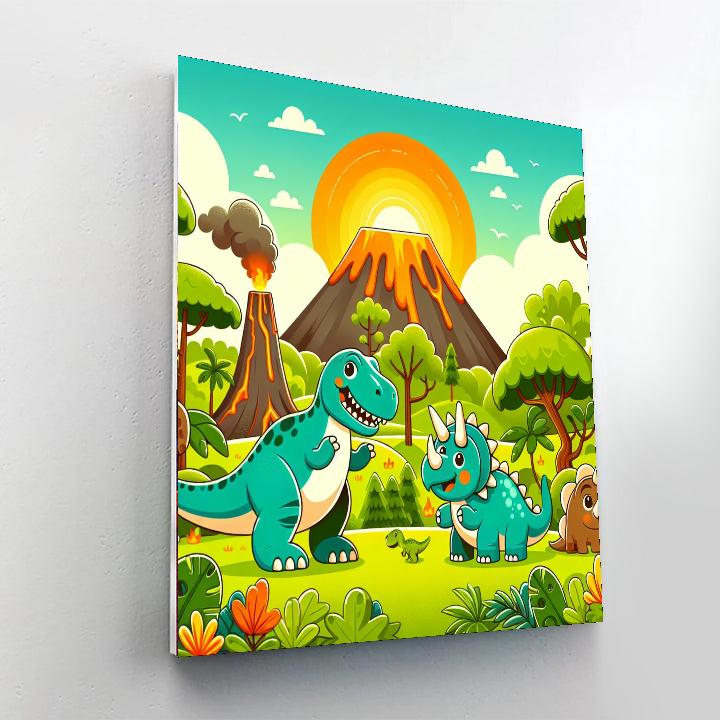 Dino Adventureland Paint By Numbers Art