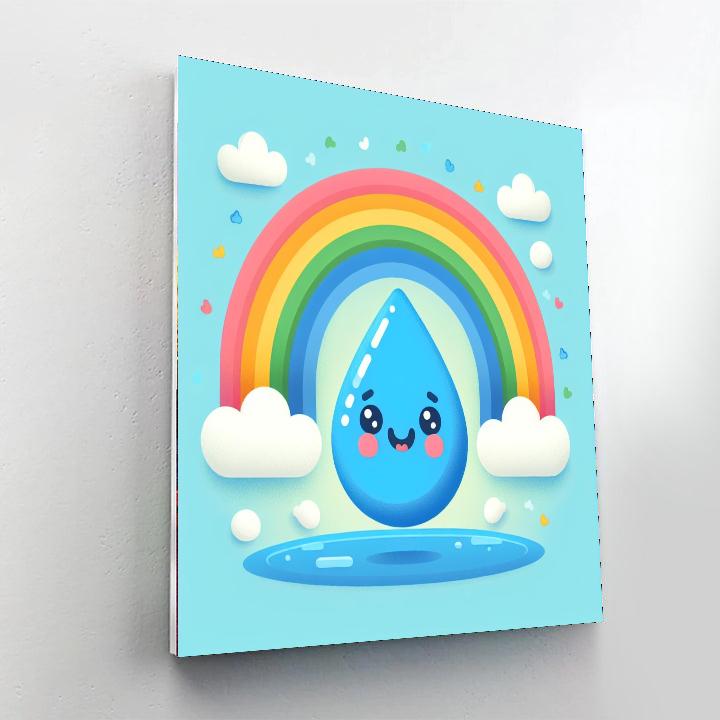 Rainbow Raindrop Number Painting