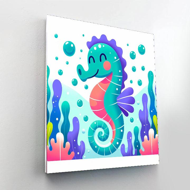 Soaring Seahorse Number Painting