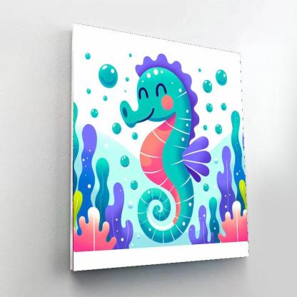 Soaring Seahorse Number Painting