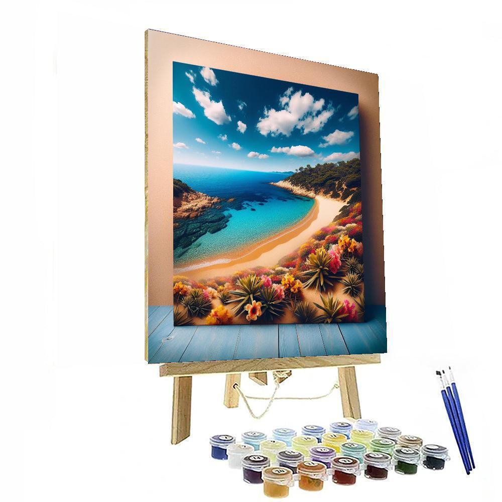 Mediterranean Coastline Bliss Number Painting
