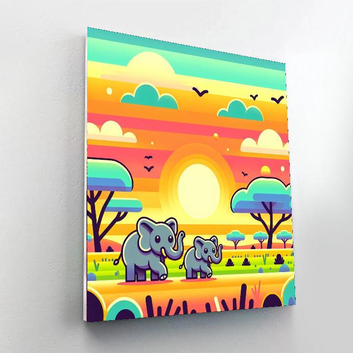 Cheerful Elephant Parade Paint By Number
