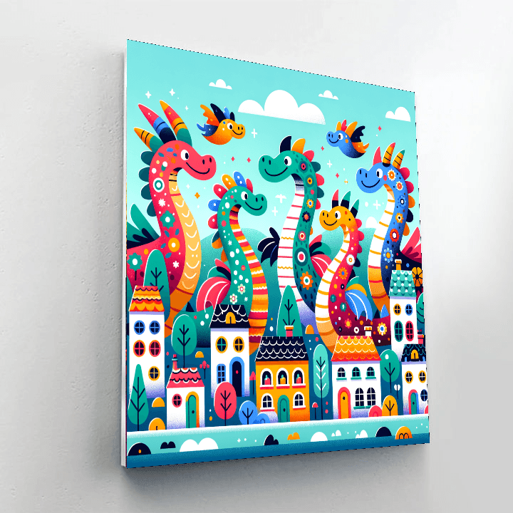Colorful Dragon Parade Number Painting