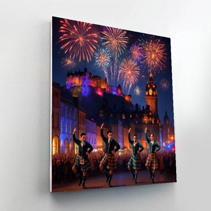 Hogmanay Fireworks - Edinburgh Number Painting