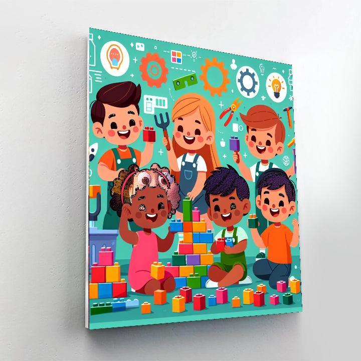 Busy Builders Paint By Numbers Art