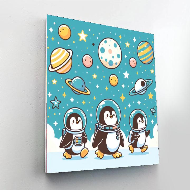 Space Penguin Exploration Paint By Numbers
