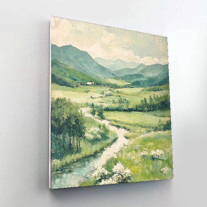 Zhao Mengfu Inspired Journey Through Serene Valleys  Paint By Color