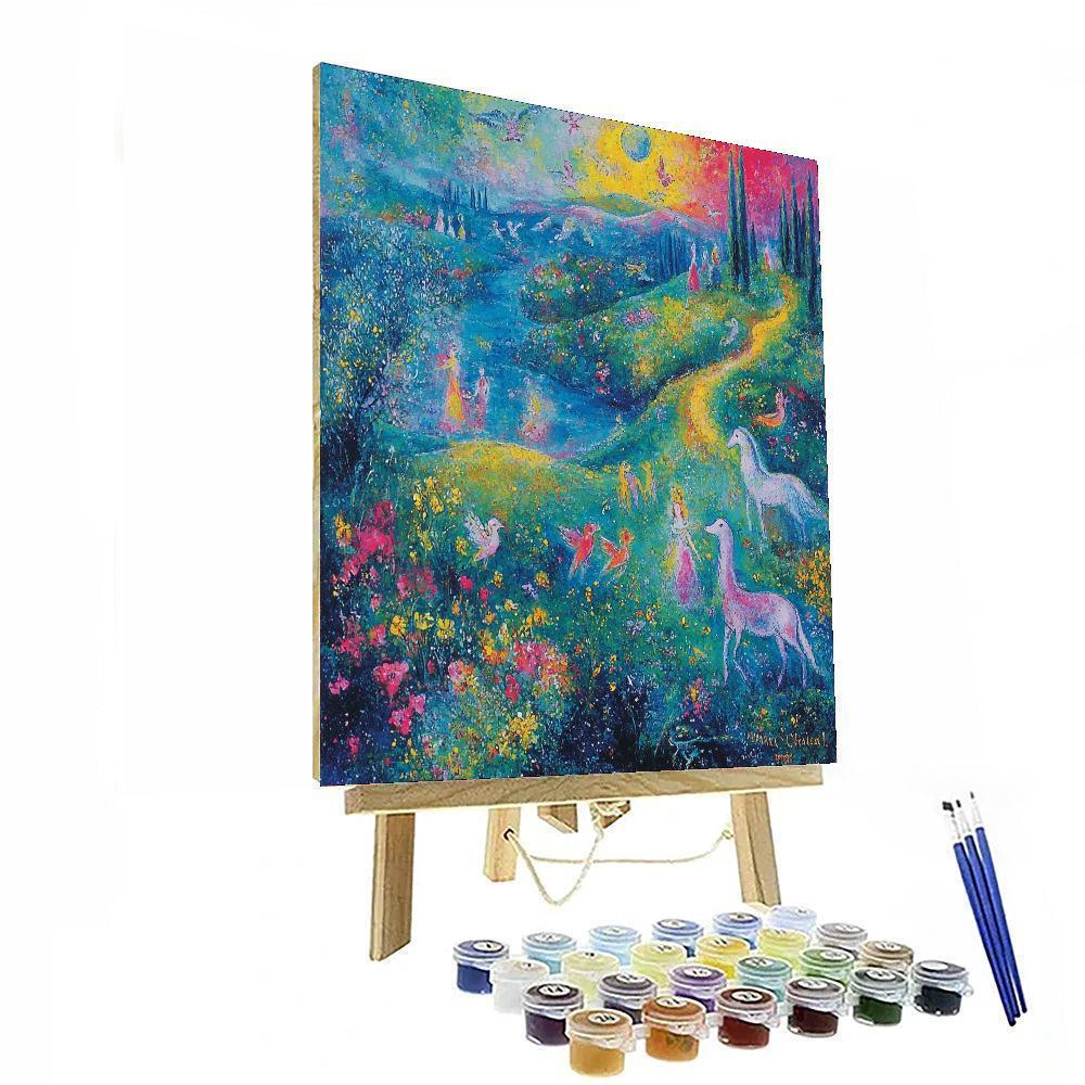 Marc Chagall Inspired Whimsical Wanderlust  DIY Paint By Numbers