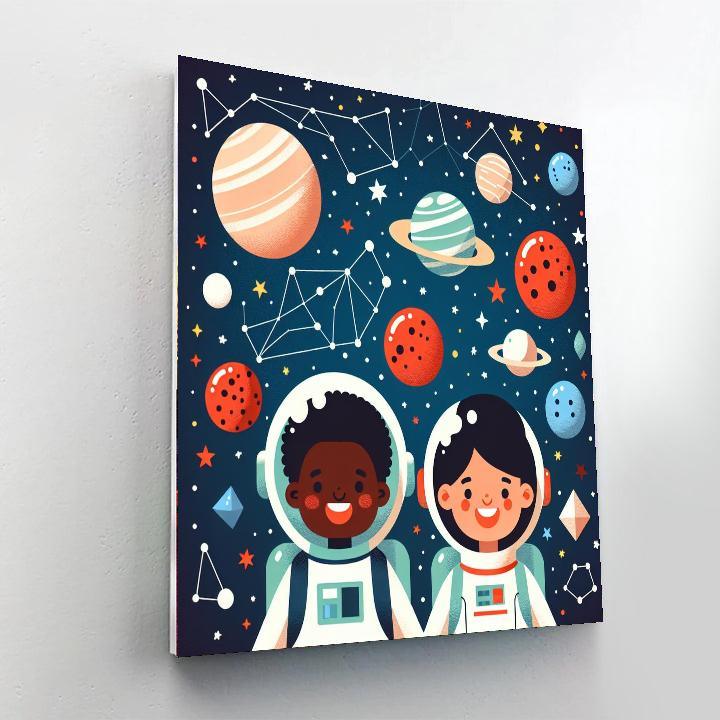 Astronauts In Space Number Painting
