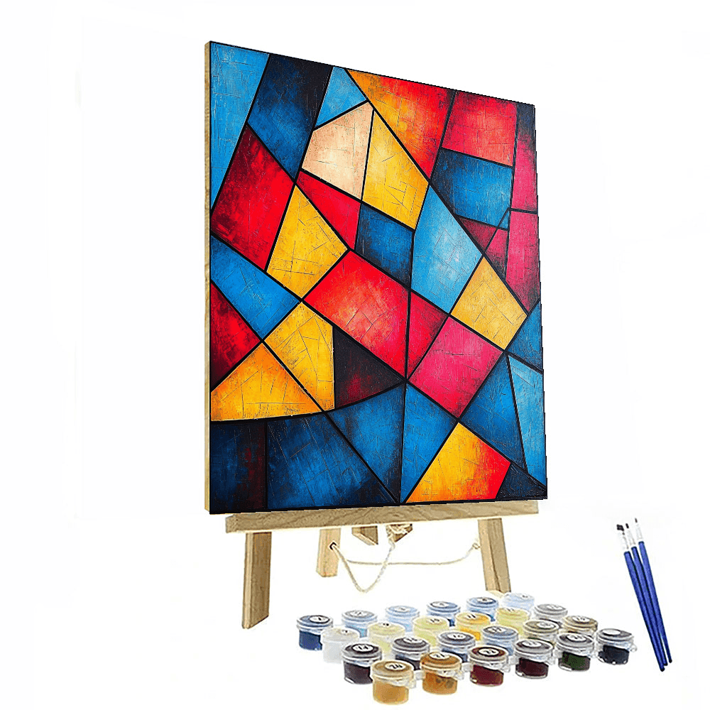 Piet Mondrian Inspired Modern Geometric Patterns - DIY Painting By Numbers Kit