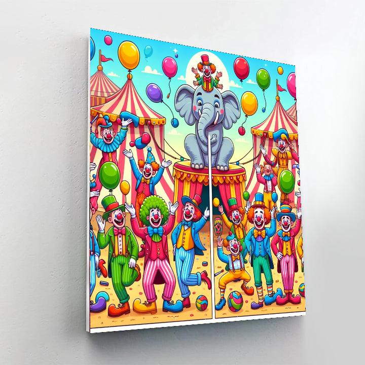 Happy Circus Scene Paint By Numbers