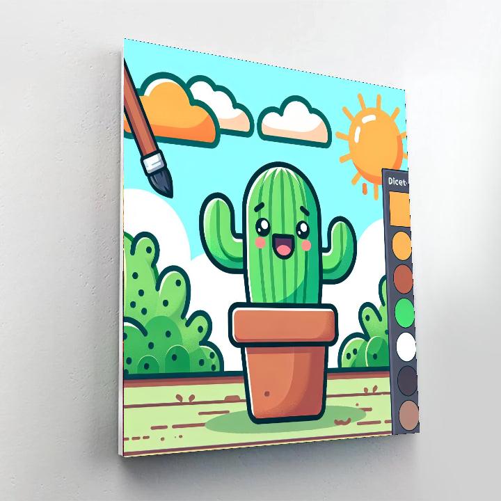 Colorful Cactus Adventure Painting By Numbers Kit
