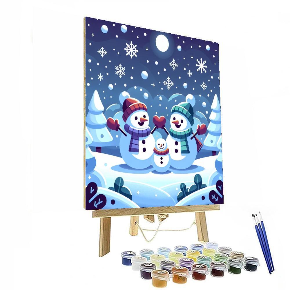 Frosty Snowman Celebration DIY Paint By Numbers