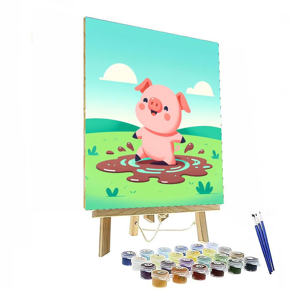 Sweet Little Pig DIY Paint By Numbers