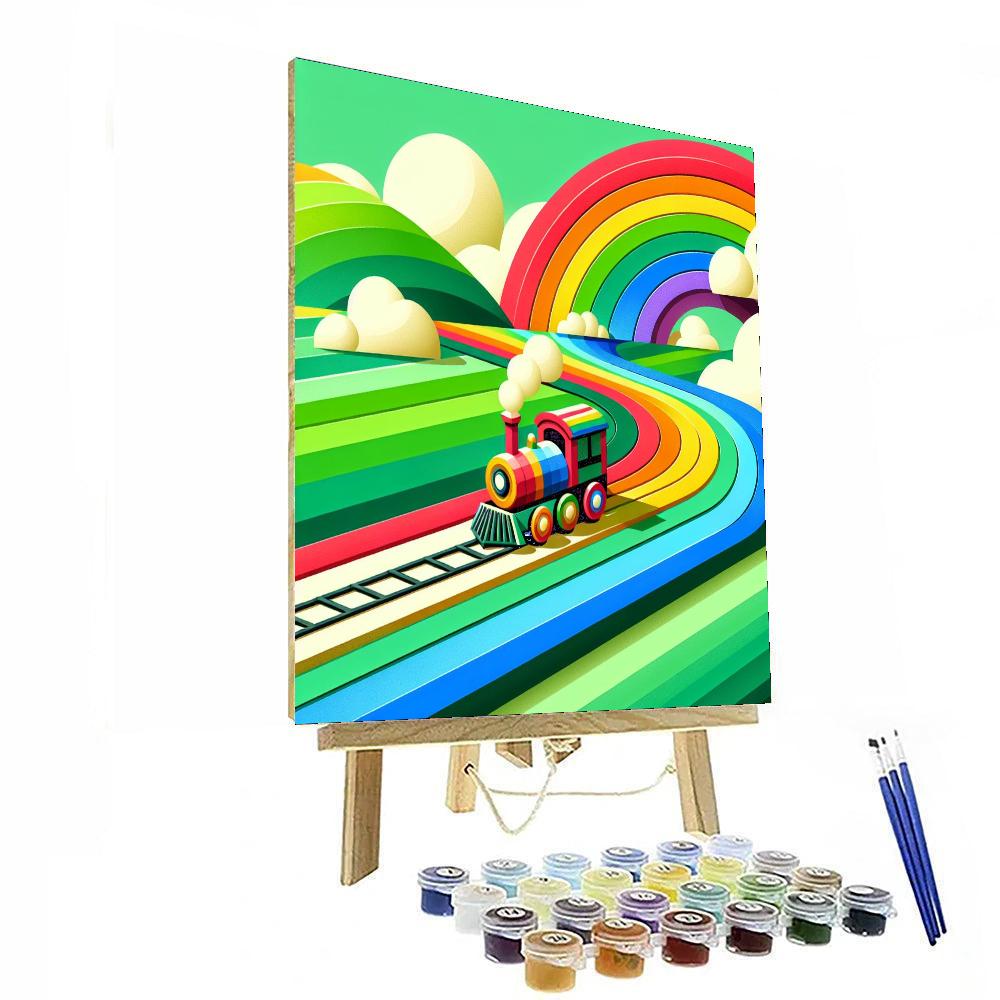 Rainbow Train Adventure DIY Paint By Numbers