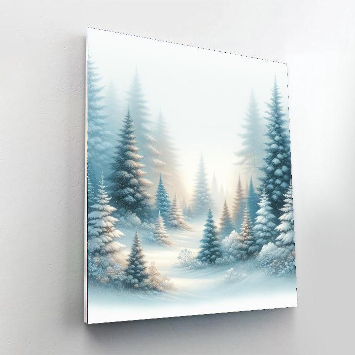 Charming Snowy Forest Paint By Numbers