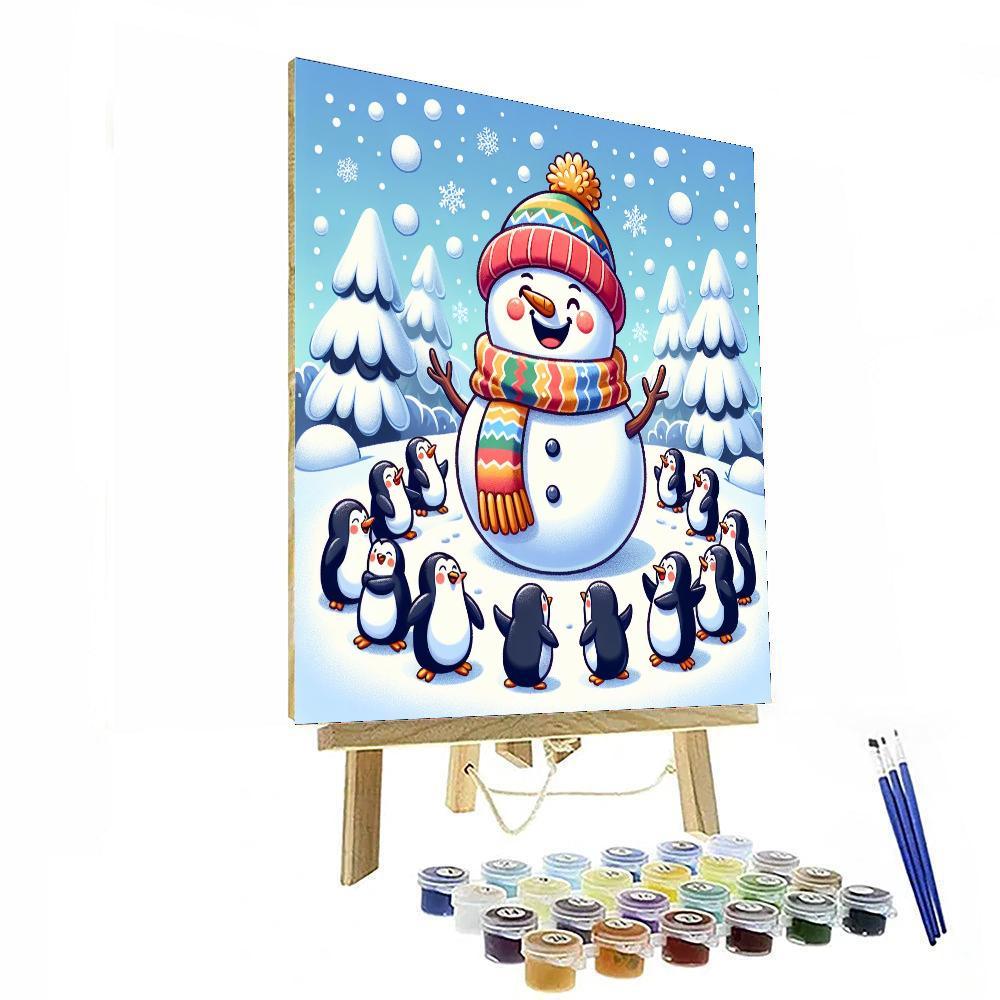 Charming Snowy Winter Painting Number Kit