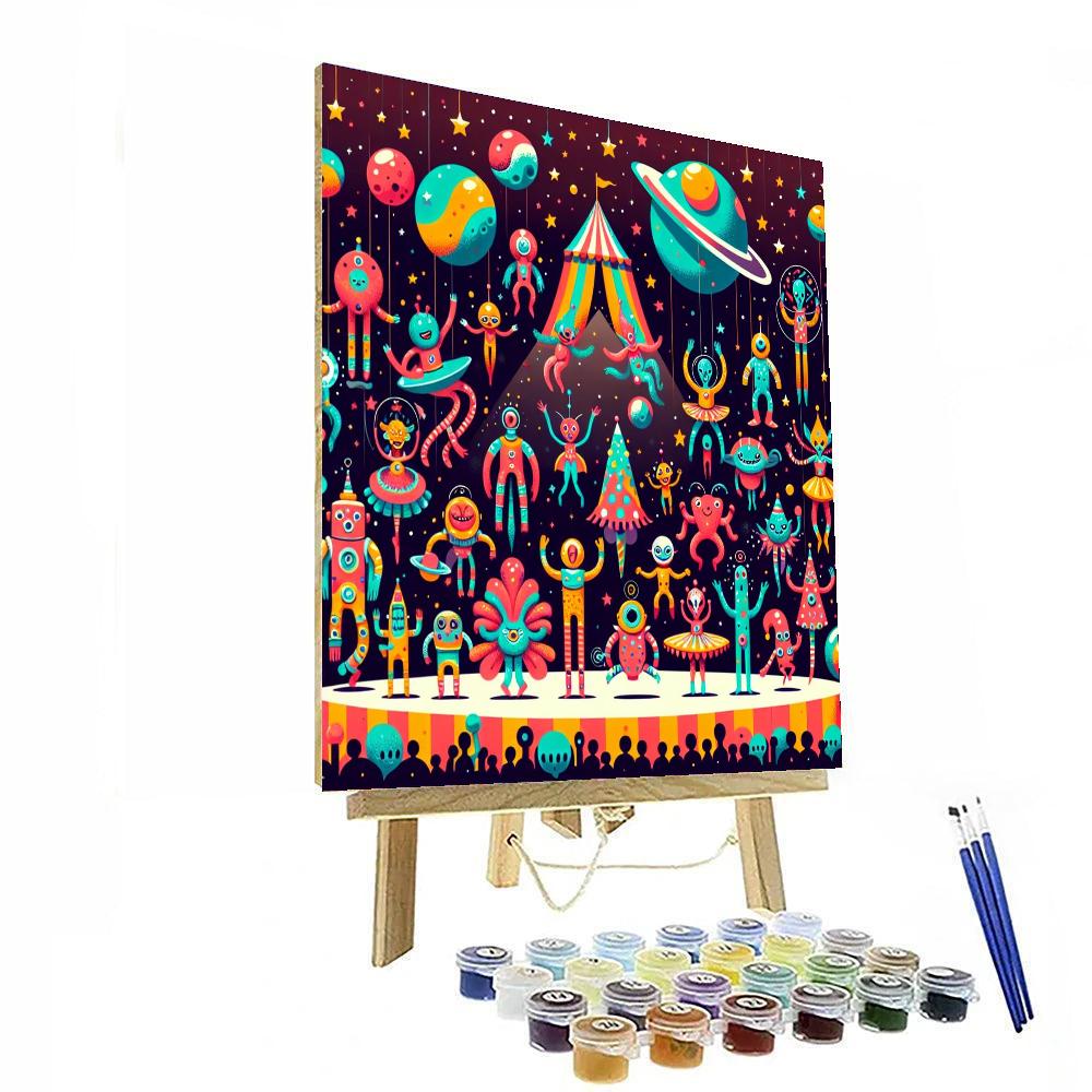 Space Circus Show Painting Number Kit
