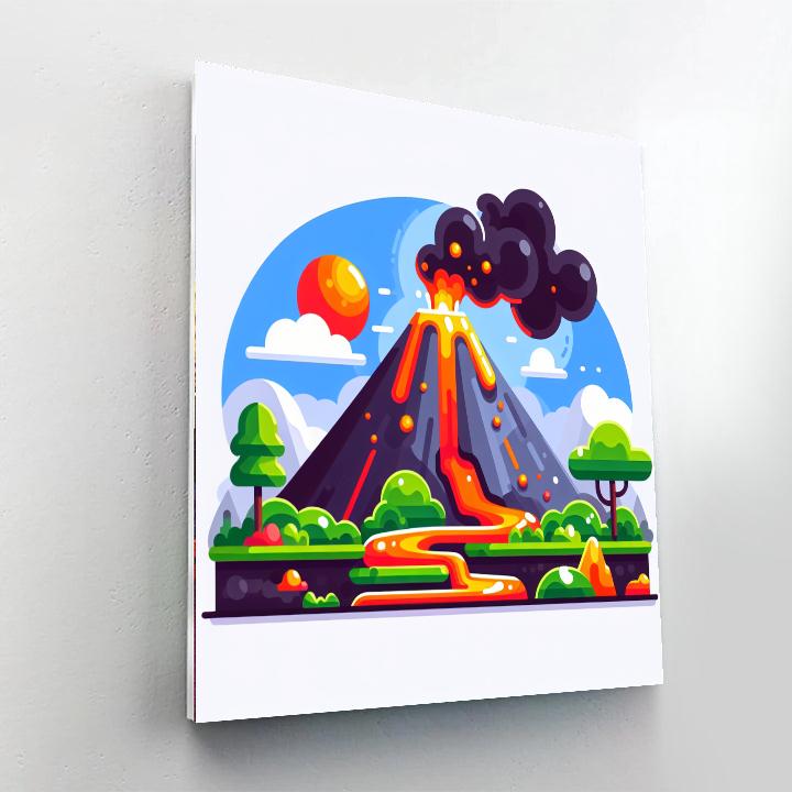 Rumbling Volcano Adventure Painting By Numbers Kit