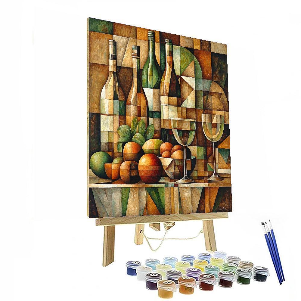 Juan Gris Inspired Cubist Wine And Dine  DIY Paint By Numbers