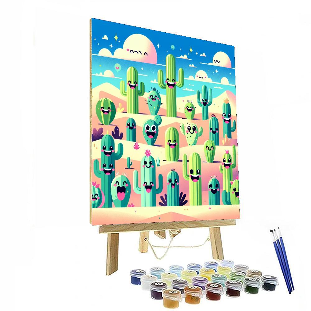 Charming Cactus Friends Painting By Numbers Kit