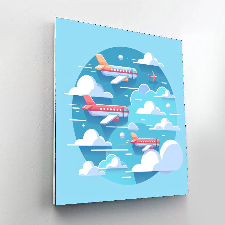 Little Aviators' Sky Journey Numbered Painting Kits