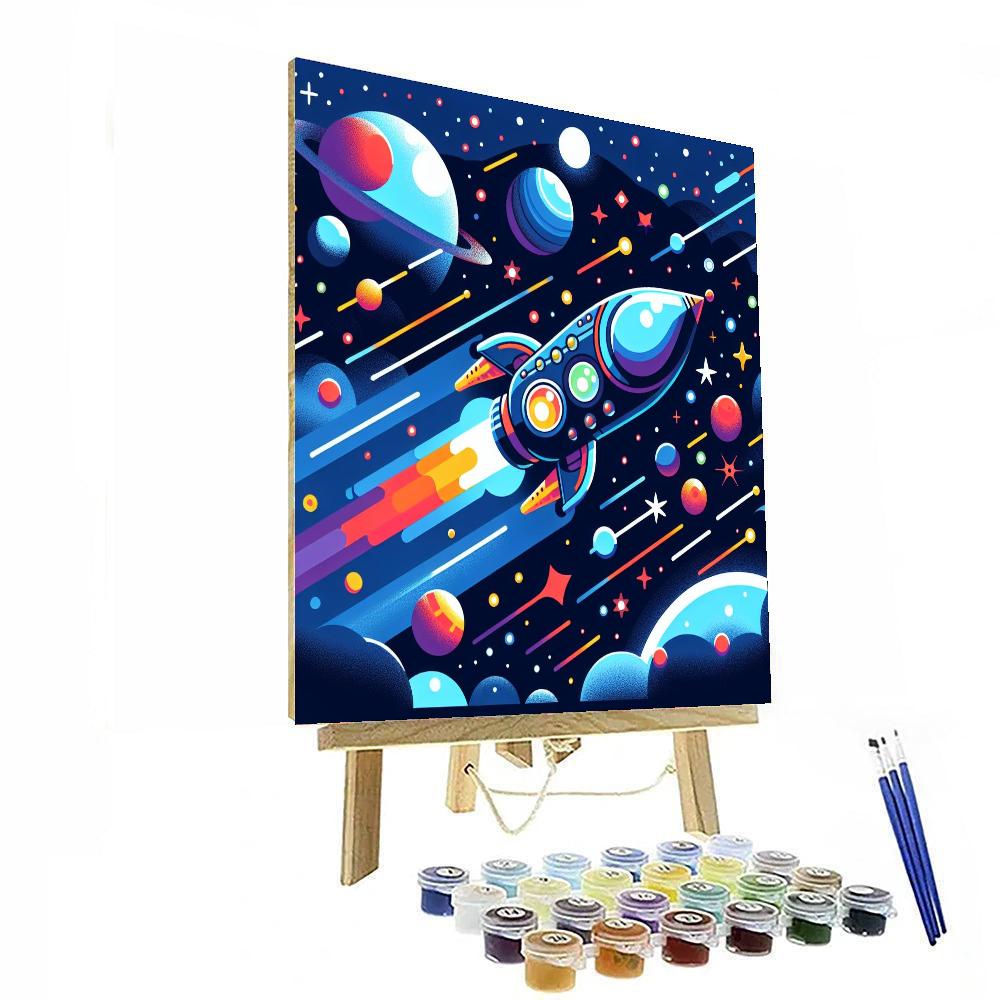 Space Galaxy Voyage Number Painting
