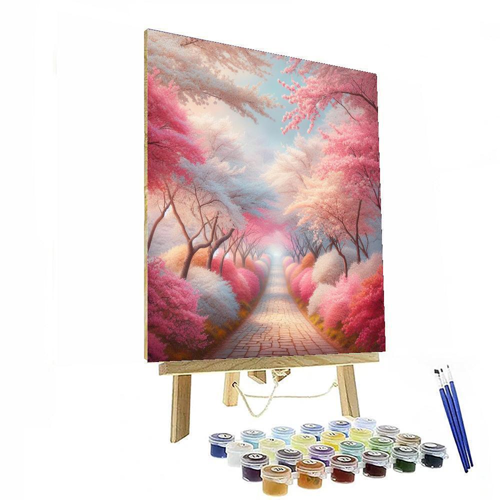 Dreamy Cherry Blossom Pathway Numbered Painting Kits