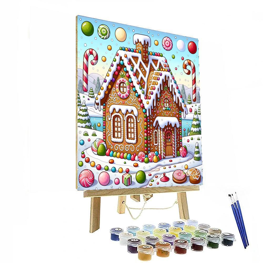 Cheery Gingerbread House Paint By Color