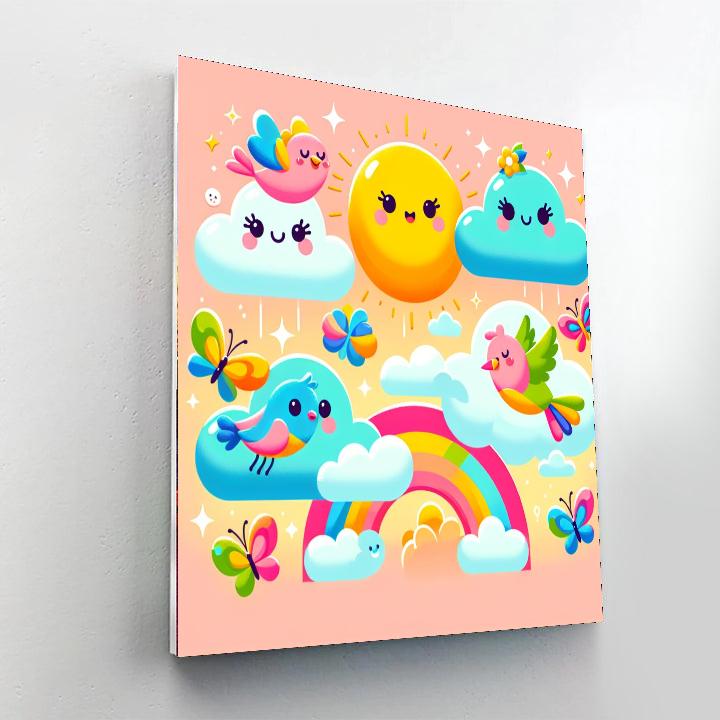 Cute Creatures In The Sky Paint By Numbers Art