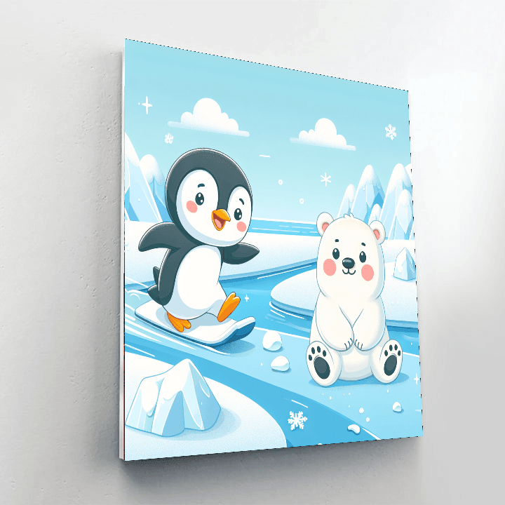 Cool Creatures Of The Arctic Number Painting