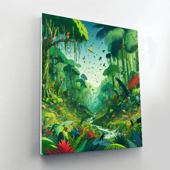Colorful Jungle Celebration Number Painting