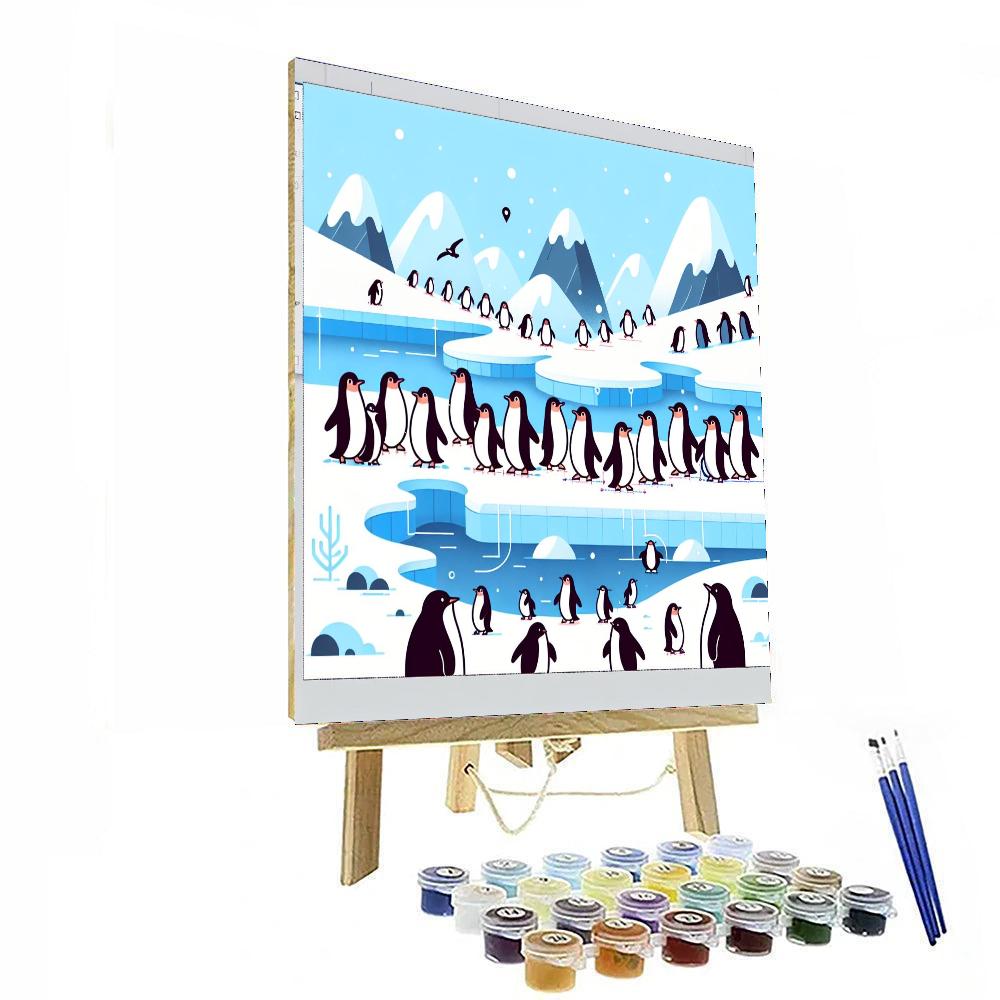Antarctic Penguin Parade Numbered Painting Kits