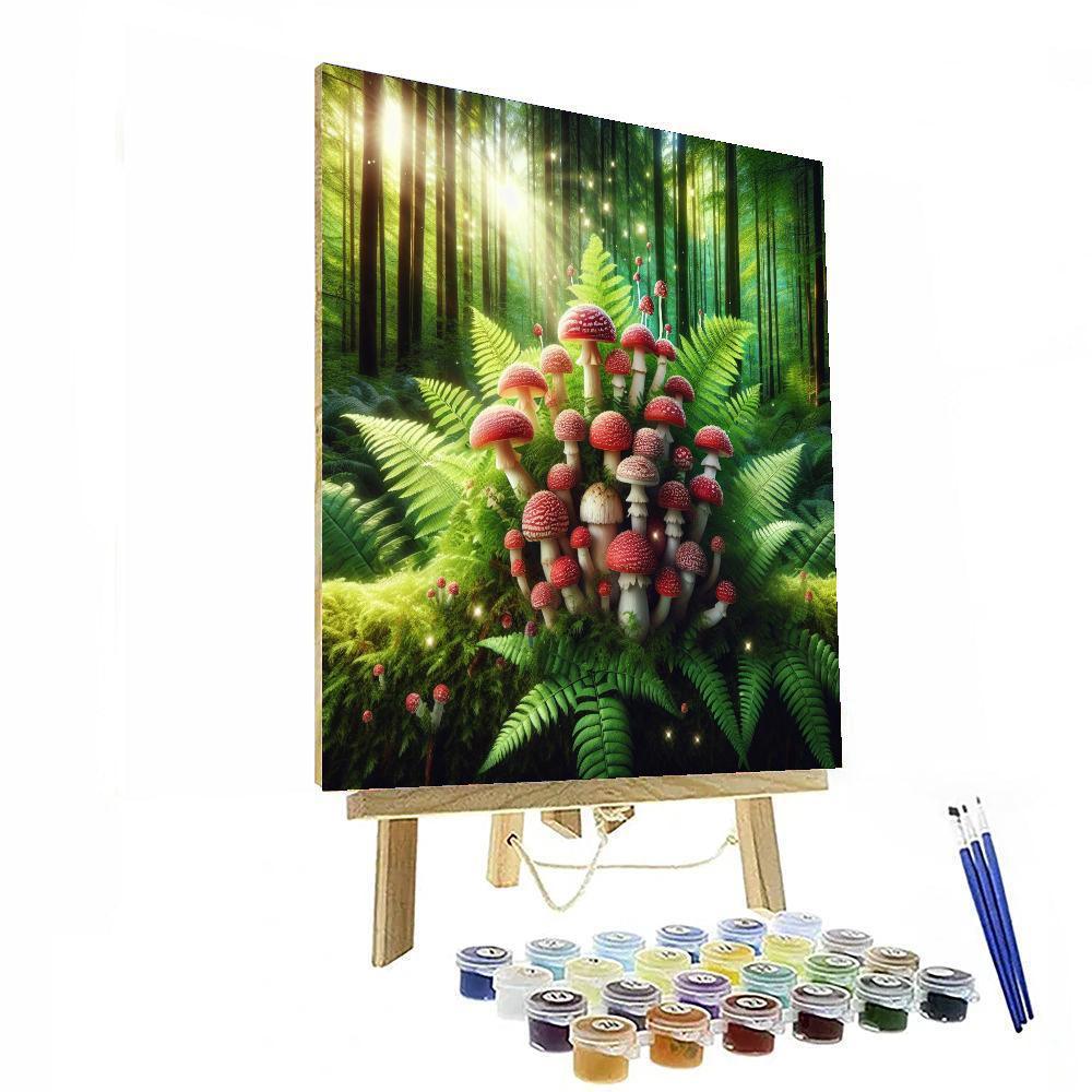 Forest Mushroom Delight Painting Number Kit