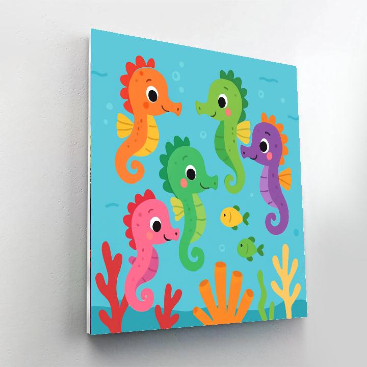 Charming Seahorses Numbered Painting Kits