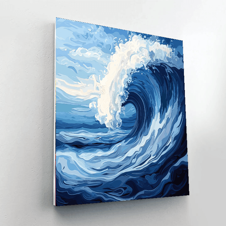 Hokusai Inspired Hokusai Wave Abstract  Paint By Numbers Kits