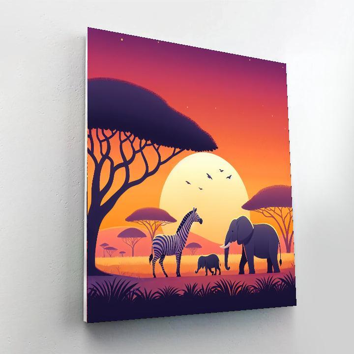 Sunset Savannah Spectacle Painting By Numbers Kit