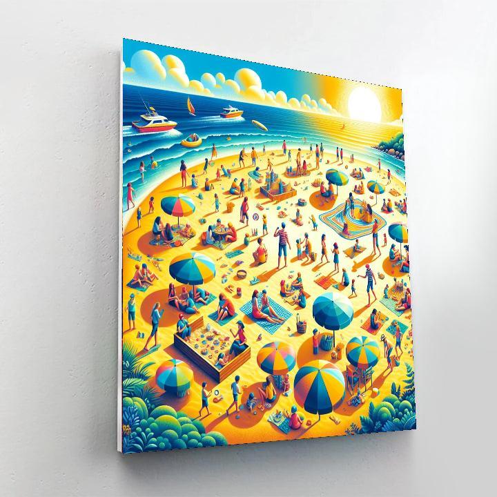 Sunny Seaside Picnic Paint By Numbers Art