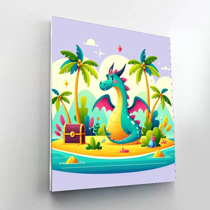 Mythical Dragon Island Paint By Color