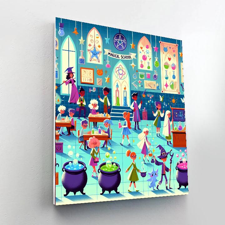 Magical Wizards' School Painting Number Kit