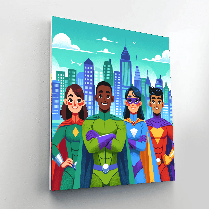 Fantastic Superhero Team Painting By Numbers Kit