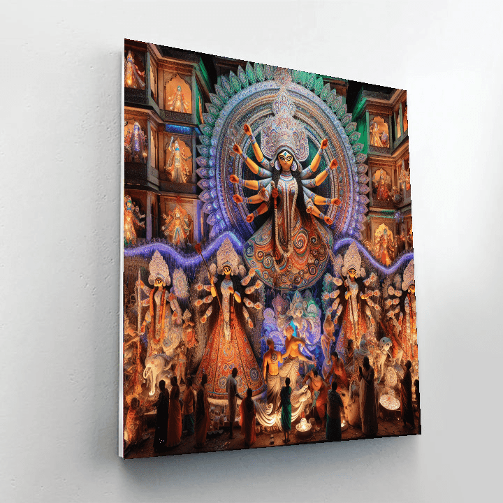 Durga Puja - West Bengal, India Number Painting