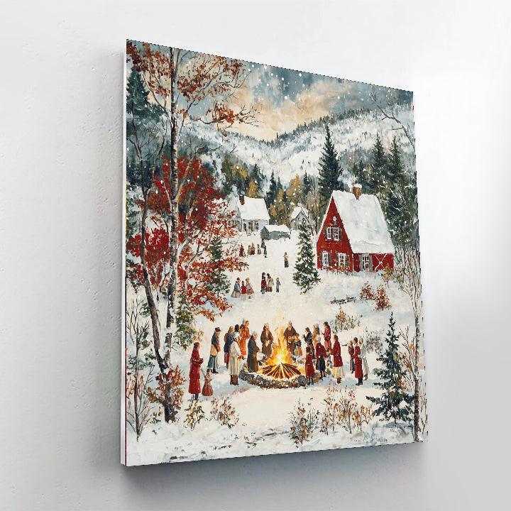 Grandma Moses Inspired Fireside Gatherings  Paint By Numbers Kits