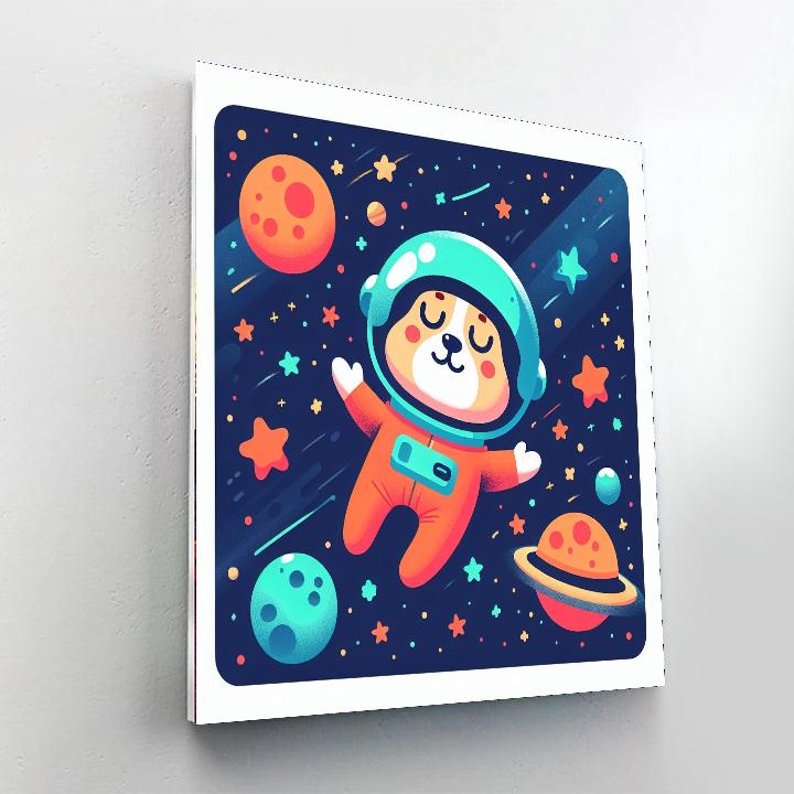 Adventurous Space Dog Paint By Color