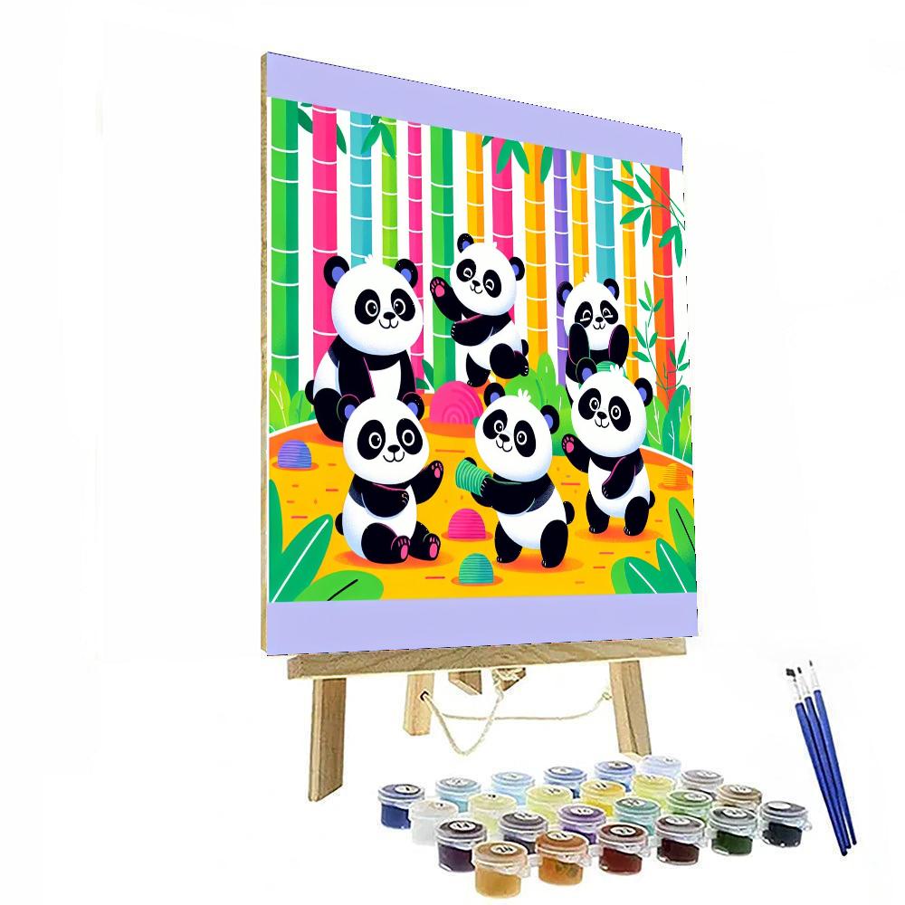 Panda's Bamboo Bash Paint By Numbers