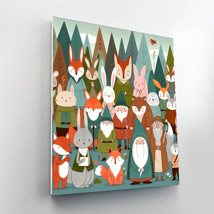 Fantasy Woodland Gathering DIY Paint By Numbers