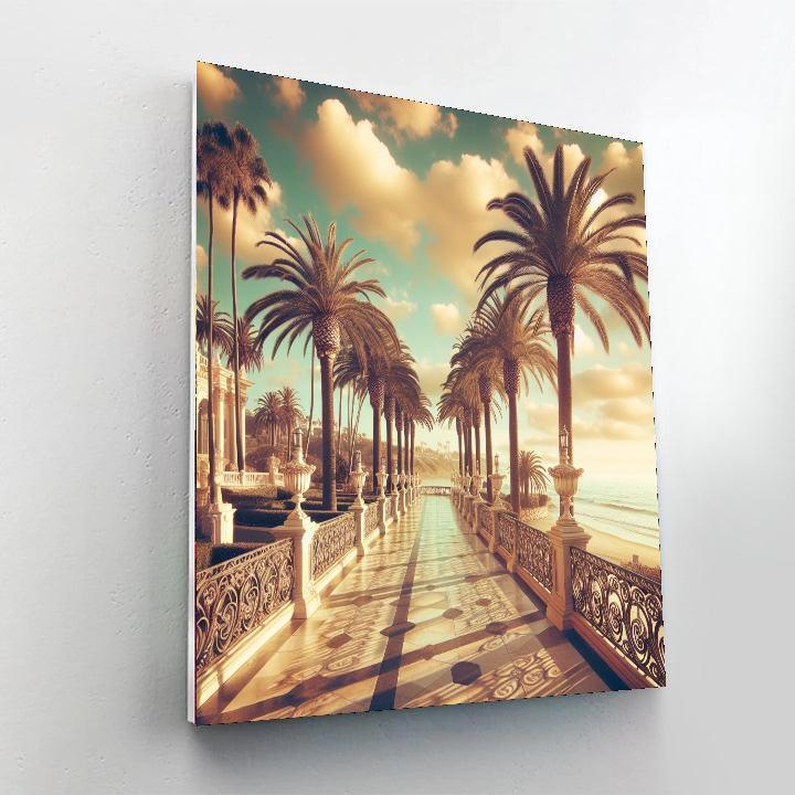 Elegant Coastal Promenade Painting By Numbers Kit